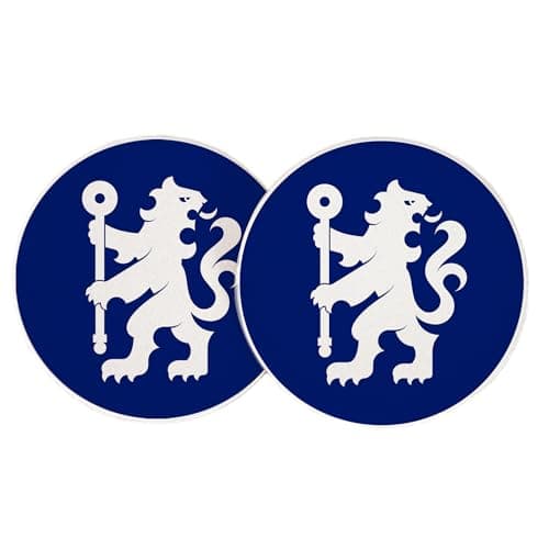 Image of Desert Cactus Chelsea FC Car Cup Coaster London Blue Lions Football Soccer Absorbent Sandstone Car Cup Coasters Set of 2 Licensed Product (Car Coaster C)