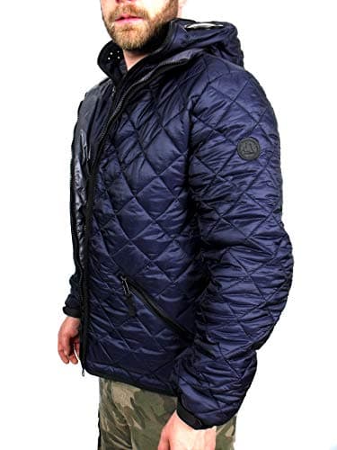 Image of Mens Hooded Transform Quilted Warm Winter Goggle Location Street Style Jacket, 2XL, Navy