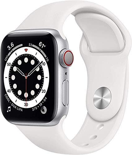 Image of Apple Watch Series 6 (GPS + Cellular, 40MM) - Silver Aluminium Case with White Sport Band (Renewed)