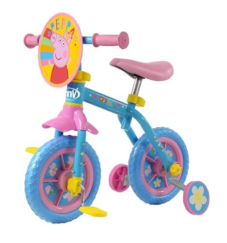 Image of Peppa Pig 2-In-1 Training Toddler Bike - Convertible Training and Balance Bike for 2+ Years Girls and Boys with Removable Pedals and Stabilisers