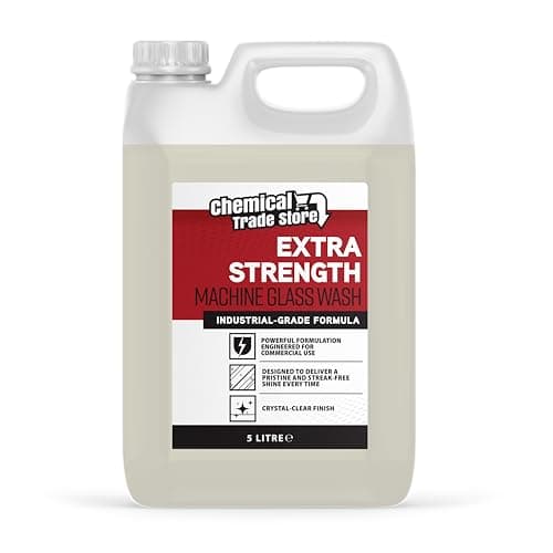 Image of Chemical Trade - Professional Machine Glass Wash 5L, Crystal-Clear Stain-Free Glass Cleaner for Commercial Dishwashers, Eliminate Watermarks, Fast-Drying Formula