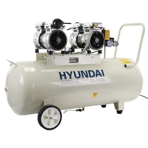 Image of Hyundai 100L Oil Free Low Noise Electric Air Compressor 1500W / 2hp 11CFM 145psi Direct Drive with 3 Year Warranty