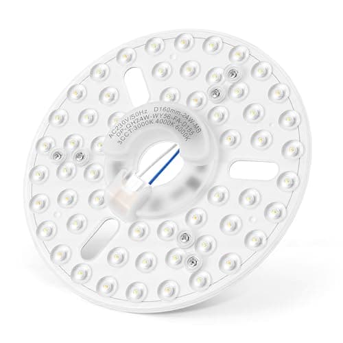Image of MEKOTRIN 24W Ceiling Fan Light Replacement LED Light Kit Ceiling Panel, 6.3 Inch Circle Light Module Magnetic Lamp Board Circular, 3CCT 3000K 4000K 6000K Dimmable for Ceiling Lamp 230V