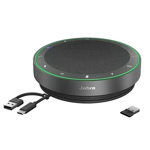 Image of Jabra Speak2 75 Wireless Bluetooth Speakerphone with USB-A Bluetooth Adapter, 4 Noise-cancelling Mics and Full-range 65mm Speaker - MS Teams Certified, Works with Other Platforms - Dark Grey