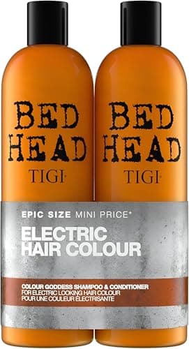 Image of Bed Head by TIGI Colour Goddess Shampoo and Conditioner Set, 2x 750ml, Hair Treatment for Coloured, Dry & Damaged Hair, Moisturising Shea Butter & Keratin for Smooth, Frizz-Free Locks