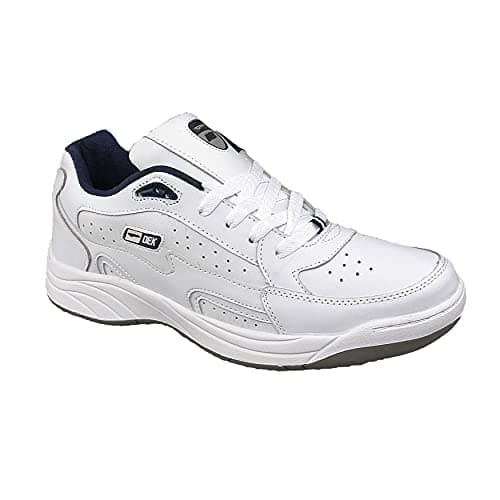 Image of Dek ORLEANS Fuller Wide Fittifng Lace Up Ultra Padded Trainers - White Coated Action Leather/PU, Mens UK 8 / EU 42