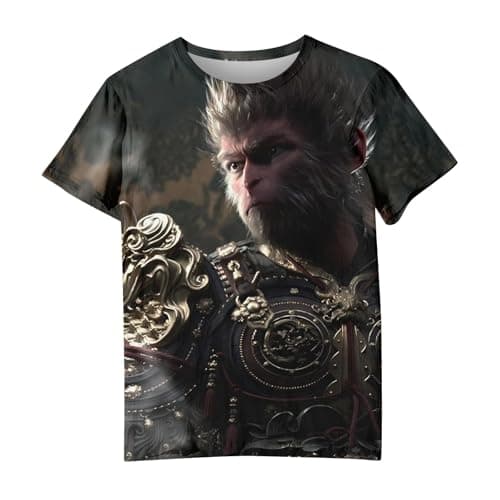 Image of Black Myth China Game Action RPG The Monkey King Mens T-Shirts Funny Tops for Men Oversized T Shirt Men's Summer Short Sleeve Graphic Personalised Shirts