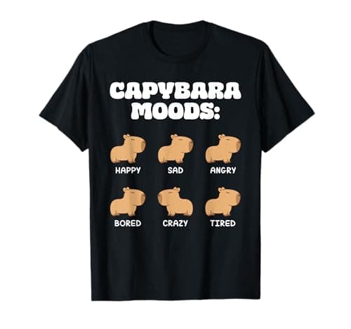 Image of Capybara Moods Funny Capybaras T-Shirt