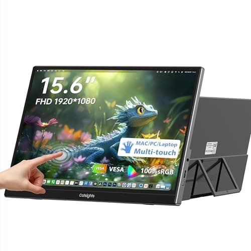 Image of Catsights 15.6 Inch Portable Monitor Touchscreen for Mac FHD 1080P Touch Screen Monitor Equipped with USB-C/HDMI Ports VESA HDR IPS Panel Multi-Touch Support for MacOS iOS Laptop PC