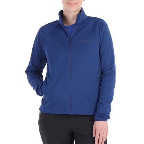 Image of Marmot Women's Leconte Fleece Jacket, Warm Jacket, Full Zip Jacket, Breathable, Wind Resistant Body Warmer, packable, ideal for hiking & ski layering, Twilight Blue, M