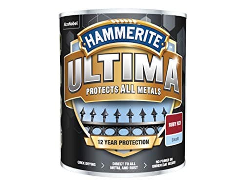 Image of Hammerite Ultima Smooth Metal Paint - 750ml - Ruby Red, (Pack of 1), HMMUMSRR750