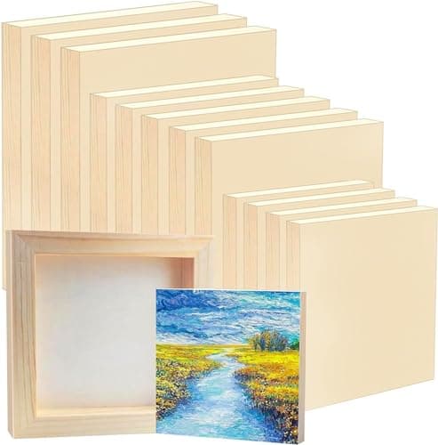 Image of 12 Pieces Unfinished Wood Panels, Natural Blank Wooden Canvas Panels, Rectangular Wood Paint Pouring Boards for Painting Drawing DIY Craft Home Decor (3 Sizes)