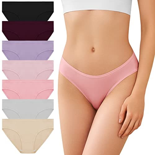 Image of SIMIYA Womens Pants,Low Rise Cotton Knickers for Women Soft Ladies Briefs Stretchy Hipster Panties