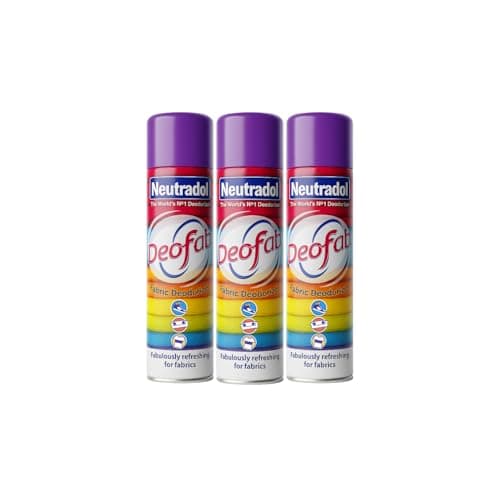 Image of Neutradol Deofab Fabric Deodoriser Spray & Freshener, Eliminates Odours on Fabrics, Carpets & Furnishings, No Residue, Touch Dry in 60s, Multipack of 3 x 300ml