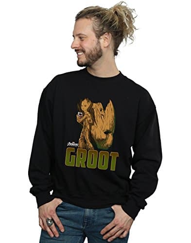 Image of Marvel Men's Avengers Infinity War Groot Character Sweatshirt Black X-Large