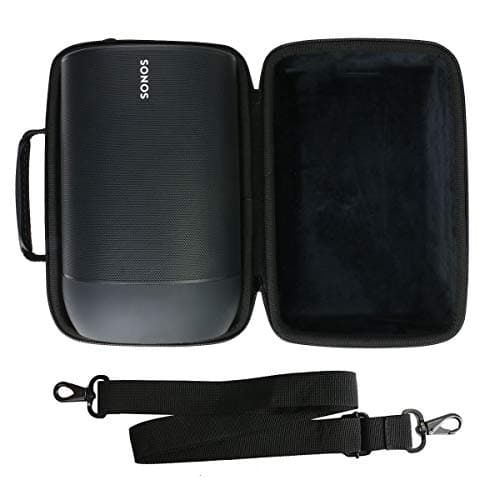 Image of co2CREA Hard Travel Case with shoulder strap for Sonos Move 2 /Sonos Move Smart Speaker, Fits Charging Base and cables,Black Case Only
