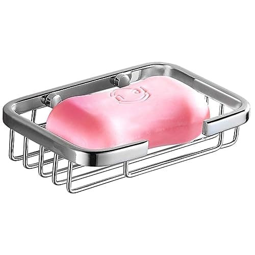 Image of ThinkTop Solid Brass Chrome Finished Bathroom Shower Soap Basket Toilet Shower Soap Dish Holder Wall Mounted