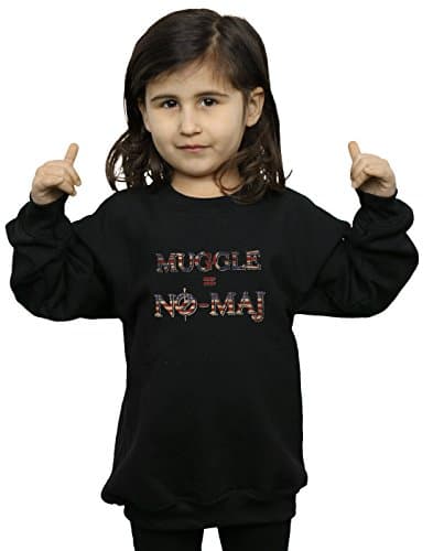 Image of Absolute Cult Fantastic Beasts Girls No Muggle No Maj Sweatshirt Black 12-13 years