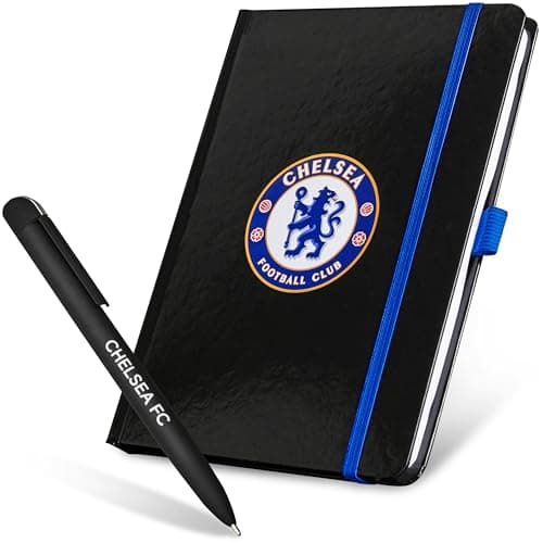 Image of Chelsea F.C. Stationery Set with Lined Notebook & Ballpoint Pen, Stationery Supplies Work Office Gifts for Men