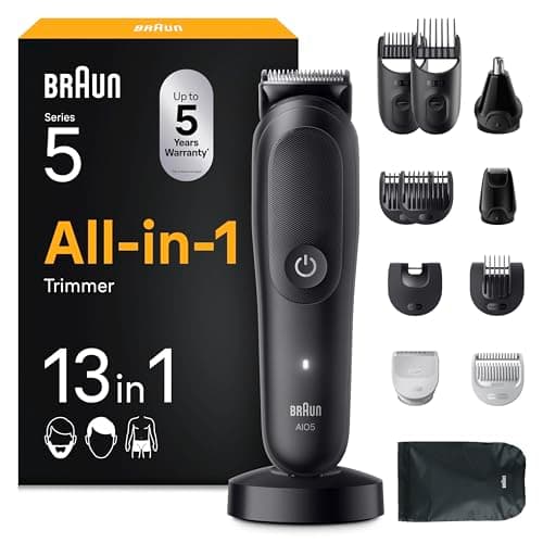 Image of Braun Series 5 All-in-One Grooming Kit for Men, AIO5565, Black - 13-in-1, Ultra Sharp Blade, SkinGuard for Body, Precise & Efficient Trim, AquaGrip for Underwater Use, 120 min Cordless Use