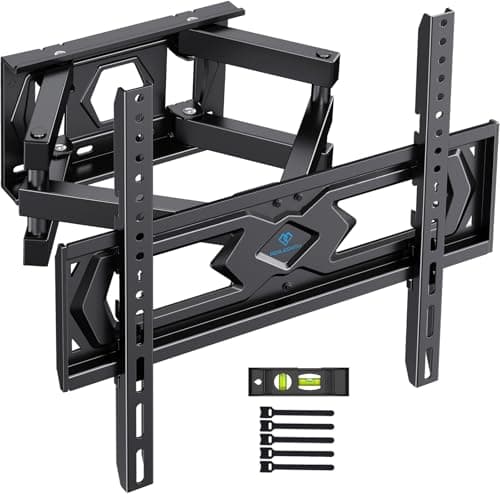 Image of PERLESMITH TV Wall Bracket, Swivel Tilt Wall Mount for 26-70 Inch Flat & Curved TVs up to 45kg, Max. VESA 400x400mm