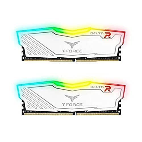 Image of TEAMGROUP Team T-Force Delta RGB DDR4 Gaming Memory, 2 x 8 GB, 3200 Mhz, 288 Pin DIMM, White