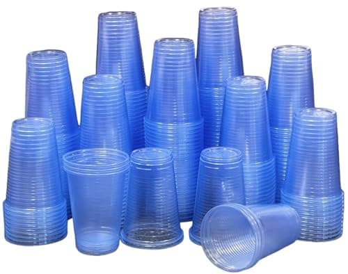 Image of HOT BARGAINS Blue Plastic Cups 7oz Reusable Water tumblers 1000 Pack