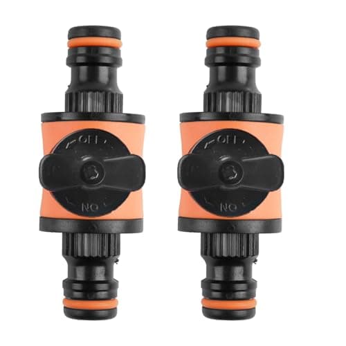 Image of 2pcs Quick Release Connectors and Fittings for Hozelock, Shut-Off Hosepipe Valves, Double-Tap Male Garden Hose Pipe Connector for Garden Watering