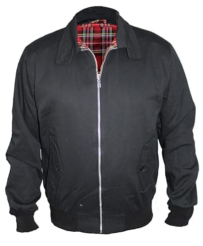 Image of Harrington Jacket by SKYTEXUK Classic/Retro/Mod/Scooter, 8 colours, sizes S - 5XL (5XL, Black)