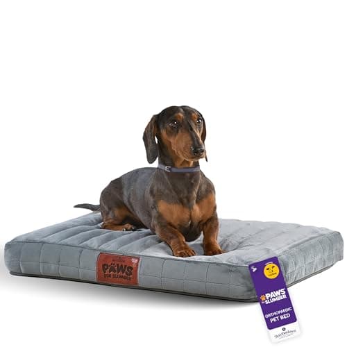 Image of Slumberdown Orthopedic Small Dog Bed - Supportive, Cushioned & Washable Crate Mattress for Dogs & Cats | UK-Made, Joint & Pressure Relief, Edge-to-Edge Support, Grey