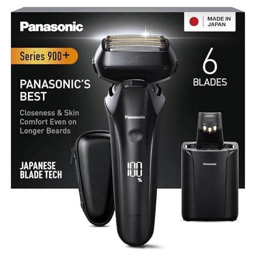 Image of Panasonic ES-LS9A Wet & Dry 6-Blade Electric Shaver for Men - Precise Clean Shaving with Cleaning & Charging Stand