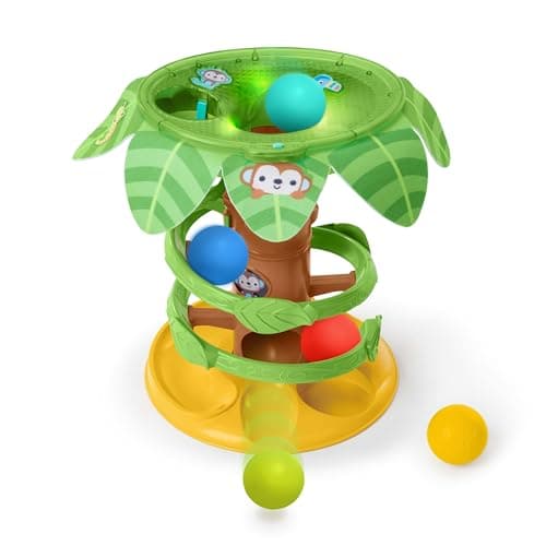Image of Bright Starts Tropical Twirl Ball Play Toy with Lights & Music, 5 Balls Included, Unisex, 6 Months+