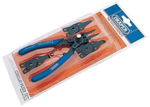 Image of Draper 19735 Circlip Plier Set with Interchangeable Heads Set, 5 Pcs , Blue