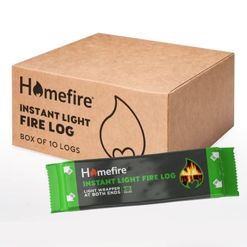 Image of Homefire Natural Instant Light Fire Logs, for Open Fires, Multi-fuel Stoves, Wood Burners, and Campfires, Smokeless and Odourless (Pack of 10)