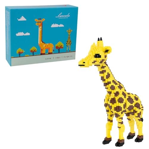 Image of Larcele Micro Building Blocks Set, DIY Mini 3D Building Toy Bricks,1138 Pieces KLJM-08 (Giraffe)