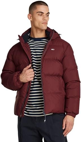 Image of Tommy Jeans Men's Tjm Essential Down Jacket Ext Dm0dm19786 Other Jackets, Purple (Deep Rouge), XXL