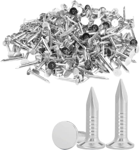 Image of Clout Nails 20mm (160pcs, 200g) – Heavy Duty Galvanised Roofing Felt Tacks for Shed Roof with Handy Plastic Case (200, Grams)
