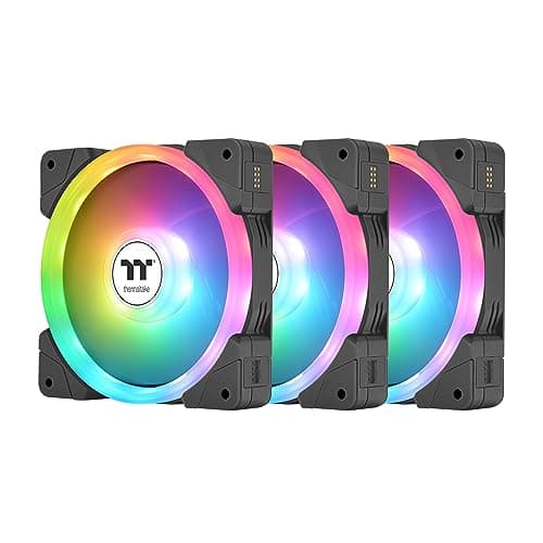 Image of Thermaltake SWAFAN EX 12 ARGB PC Cooling Fan, 3-Fan pcak, 500~2000 RPM, Magnetic Connection, Reversable Blades, sync with MB RGB Software, CL-F167-PL12SW-A, 120mm, Black