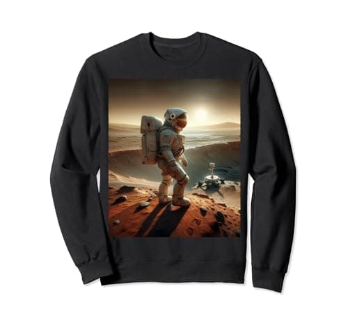 Image of Dusk on Mars: Lone Astronaut's Journey | Red Planet Recon Sweatshirt