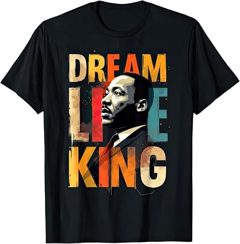 Image of Dream Like A King MLK Kids Womens Mens T Shirt XXL Black