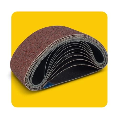 Image of 65x410mm Sanding Belt Assorted Pack, 10 Pcs (2 Each of 40/80/120/150/240 Grits), Aluminum Oxide for Sanders