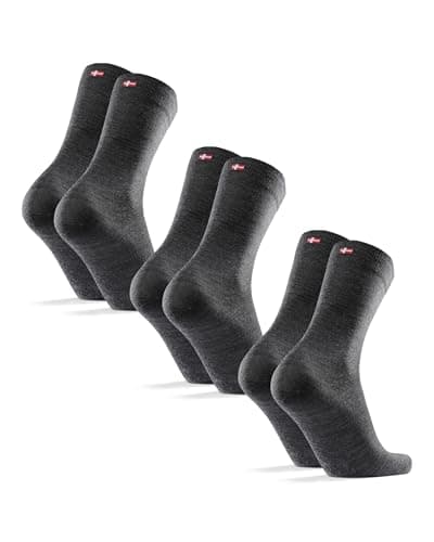 Image of DANISH ENDURANCE Merino Wool Socks Mens, Premium Smart Mens Socks, Breathable Comfort, 3 or 5 Pack, Grey, 13-15