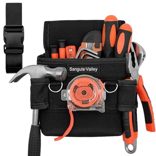 Image of Tool Pouch,Professional Electrician Pouch, Multi-Pocket Belt Organizer，Suitable for Electricians/Carpenters/Plumbe (Black)