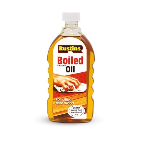 Image of Rustins Boiled Linseed Oil 500ml – Traditional Wood Restorer & Protective Oil – Deep Nourishment for Furniture, Doors, Decking & Interior Wood – Enhances Natural Colour & Grain