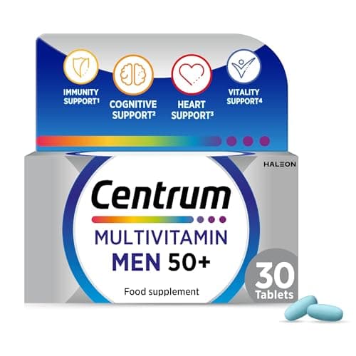 Image of Centrum Men 50+ Multivitamins & Mineral Supplements, 23 essential nutrients including vitamin D, C, Zinc, Daily Multivitamin Tablets, 30 ct