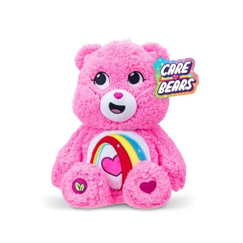 Image of Basic Fun Care Bears 35cm Medium Plush – Cheer Bear Cosy Collection – Super Soft Eco-Friendly Toy with Belly Badge – Huggable Collectible for Kids & Fans