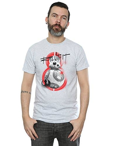 Image of Star Wars Men's The Last Jedi BB-8 Roll with It T-Shirt Small Sport Grey