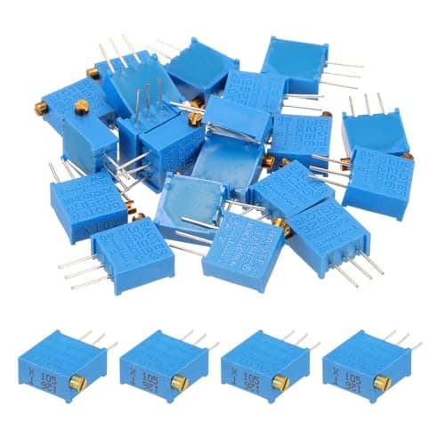 Image of sourcing map 20Pcs 1M Ohm Multiturn Trimmer Potentiometer, 3296X Side Adjustable Variable Resistor High Precision Potentiometer for Precision Circuit Adjustment, DIY Electronics Projects