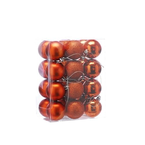 Image of Festive Productions Pack of 24 x 6cm Halloween Bauble Decorations – Shiny, Matt, & Glitter Finishes - Luxury Baubles - Christmas Baubles - Christmas Tree Decorations, Hanging Christmas Decorations