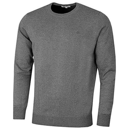 Image of Calvin Klein Golf Mens Round Neck Tour Sweater - Grey Marl - L
